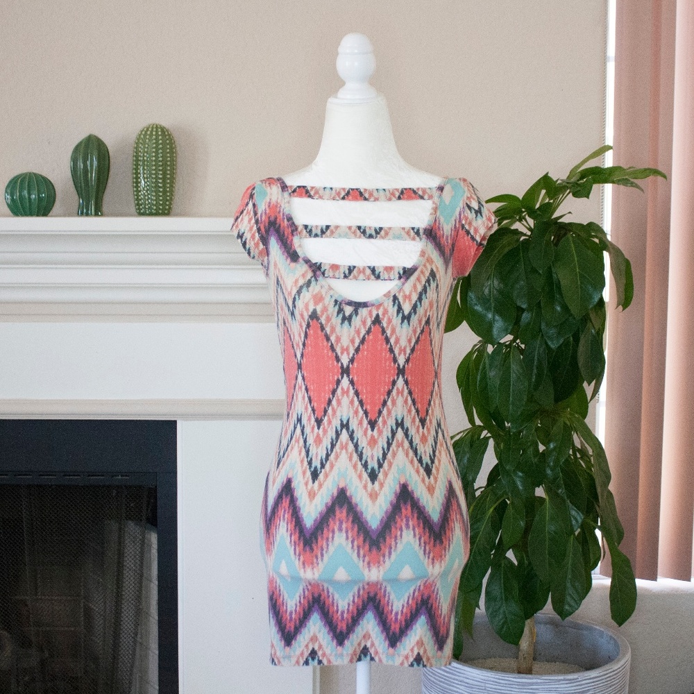 Tribal Print BodyCon Strap Dress